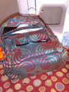 Bulls Eye Trippy Colorful Toiletry Makeup Bag with Pockets