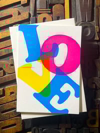 Image 3 of L-O-V-E | Vibrant typographic letterpress card