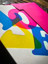 Image 2 of L-O-V-E | Vibrant typographic letterpress card
