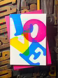 Image 1 of L-O-V-E | Vibrant typographic letterpress card