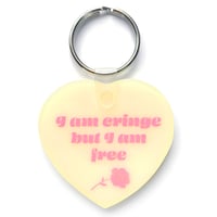 Image 1 of I Am Cringe But I Am Free Heart Keychain