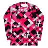 Women's Trippy Pink Black Maze Rash Guard Shirt Top