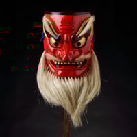 Image 1 of O TENGU WOOD NOH MASK