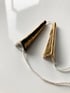 Porcelain necklace, silk chord in alabaster, 24k gold luster Image 4