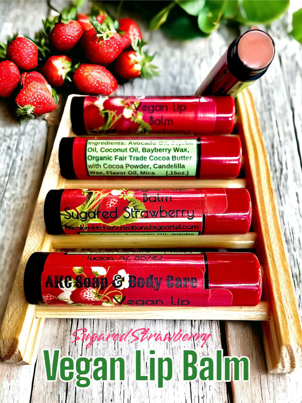 Image of Vegan Lip Balm - Sugared Strawberry 