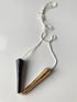 Porcelain necklace, silk chord in alabaster, 24k gold luster Image 3