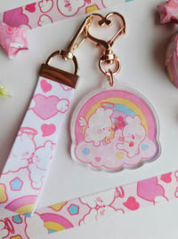 Image 2 of Cupid Bunnies Lanyard Charm