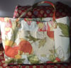 Large Handbag May Flower Yellow Orange and Green with Coin Purse