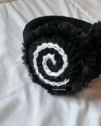 Image 1 of fluffy black spiral earmuffs