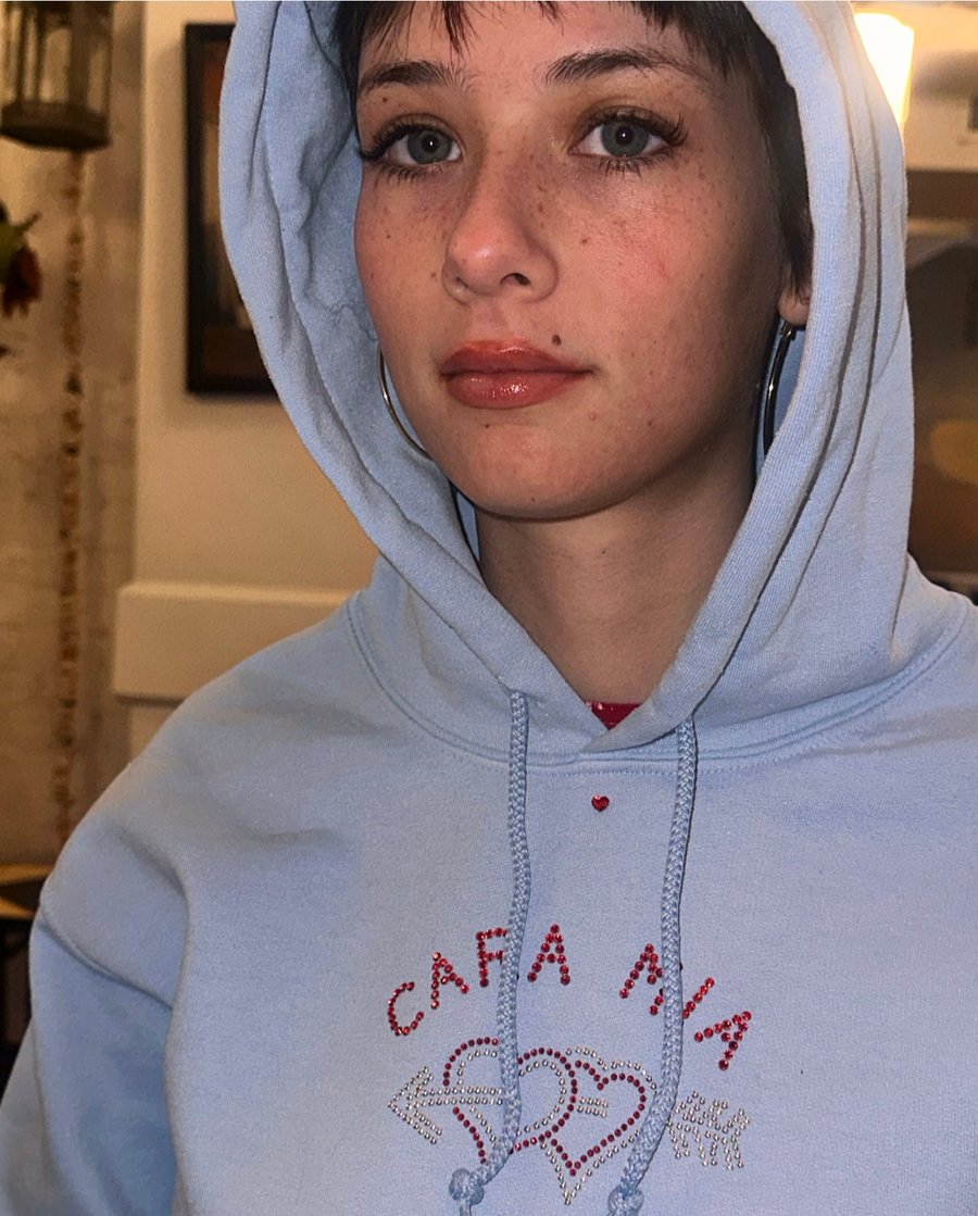 Image of 🩵Cara Mia🩵Baby Blue Lightweight Hooded Sweatshirt🩵 