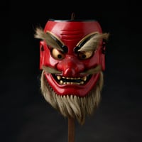 Image 1 of SARUTAHIKO TENGU WOOD NOH MASK
