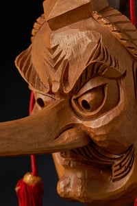 Image 2 of TENGU WITH ROPE WOOD MASK