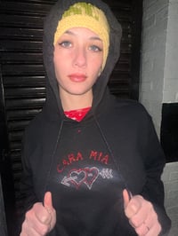 Image 1 of Restock 🖤Cara Mia🖤🌹 Black Lightweight Hooded Sweatshirt🖤