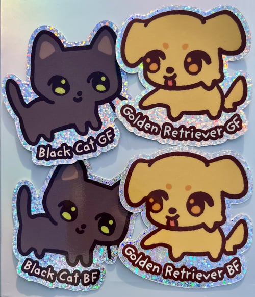 Image of Puppy Kitty Couple Stickers