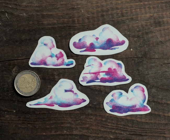 Clouds sticker set