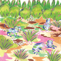 Image 2 of Scarf - Cats in the Garden