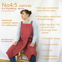 Image 2 of NEW COLOUR! Canvas Pottery Apron, Split Leg. dusty red/pink No4:5