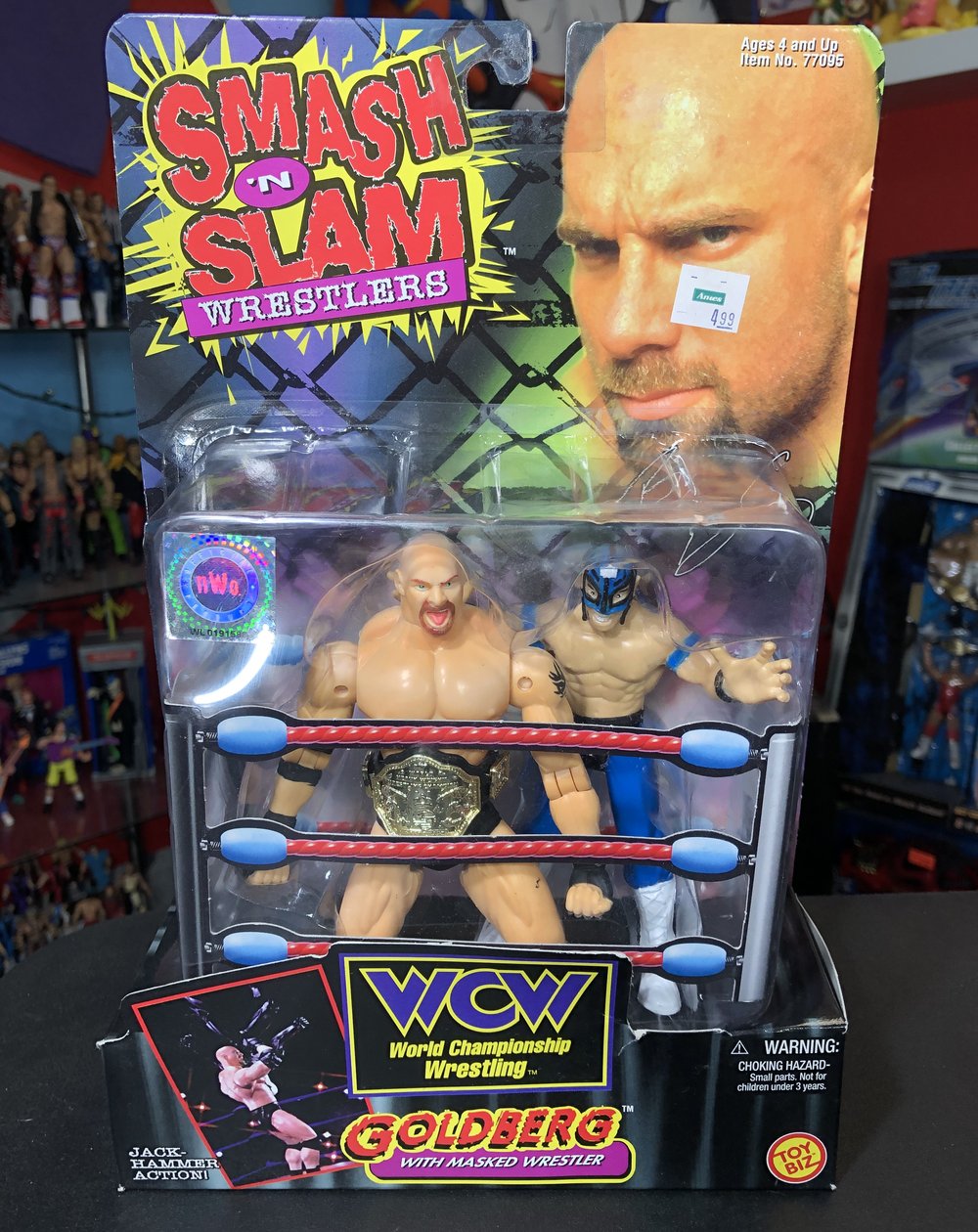 GOLDBERG & REY MYSTERIO VARIANT SET Smash N Slam WCW Toy Biz 1999 Figure