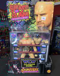 Image 1 of GOLDBERG & REY MYSTERIO VARIANT SET Smash N Slam WCW Toy Biz 1999 Figure