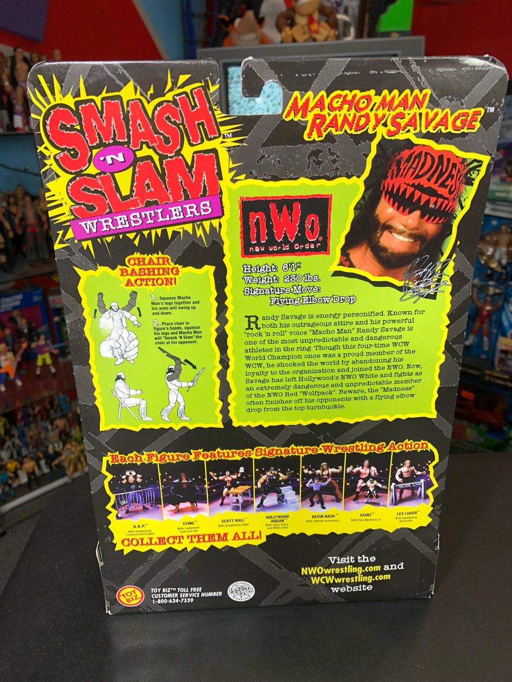 MACHO MAN RANDY SAVAGE V2 Smash N Slam WCW Toy Biz 1999 Figure