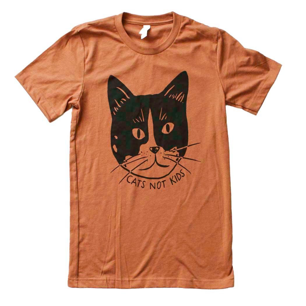 Cats Not Kids Head Shirt on Heather Autumn