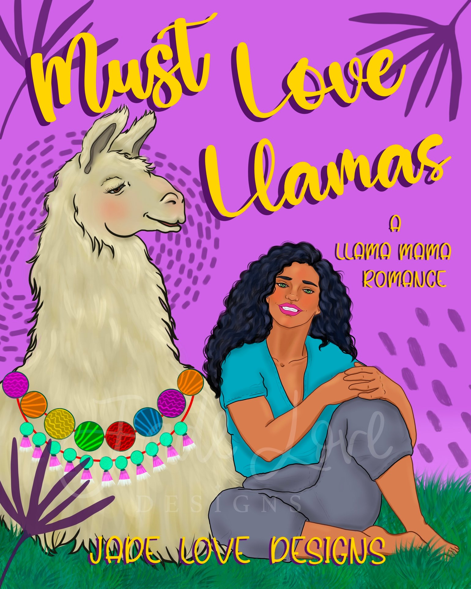 Image of "Must Love Llamas" Premium Illustrated Cover Design 