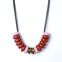 Image 1 of NECKLACE N9_ CHERRY PINK AND GOLD