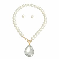 Image 2 of Toggle Pearl Teardrop Necklace
