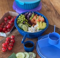 Image 5 of Yumbox Poke Bowl Lagoon Aqua 3 compartment