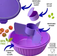 Image 5 of Yumbox Poke Bowl Maui Purple 3 compartment