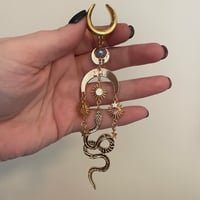 Blue Pearl Snake Saddle Dangles (sizes 2g-1 1/2)