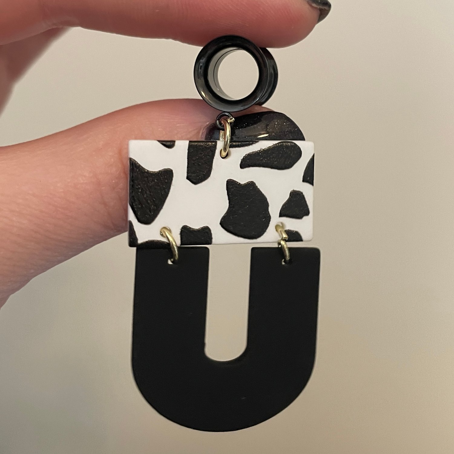 Image of Cow Geo Tunnel Dangles (sizes 2g-2")