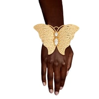 Image 1 of Gold Hammered Butterfly Cuff