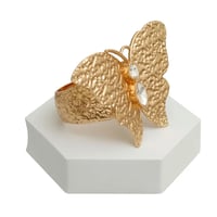 Image 2 of Gold Hammered Butterfly Cuff