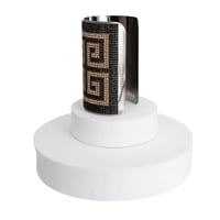 Image 2 of Greek Key Glamour Cuff - Gold and Black