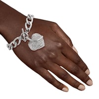 Image 1 of  Silver Snake Heart Bracelet