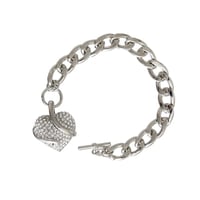Image 2 of  Silver Snake Heart Bracelet