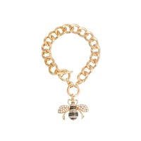 Image 1 of Cream Pearl Bee Toggle Bracelet