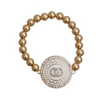 Image 1 of Gold and White Infinity Detail Bracelet