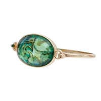 Image 2 of  Blue Green Marbled Oval Bangle