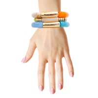Image 1 of Multi Color Tube Stretch Bangle Set