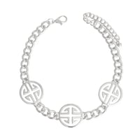 Image 1 of Silver Greek Key Anklet