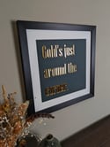 Fools Gold Lyrics Art | The Stone Roses Inspired - Mirrored Gold on Green | 10x10" Framed