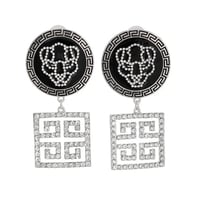 Image 2 of Silver Greek Tiger Charm Earrings