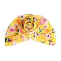 Image 2 of Yellow Floral Flower Knot Turban