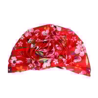 Image 2 of Red Floral Flower Knot Turban