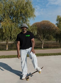 Image 1 of Trilogy456wear Black Tee – Green Bikelife Logo