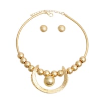Image 2 of Gold Ball Semicircle Necklace