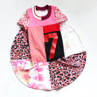 Image 1 of red pink 7 seven 7th 7/8 seventh birthday bday short sleeve twirl courtneycourtney dress gift