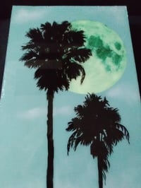 Image 3 of Palms and Moon Original 